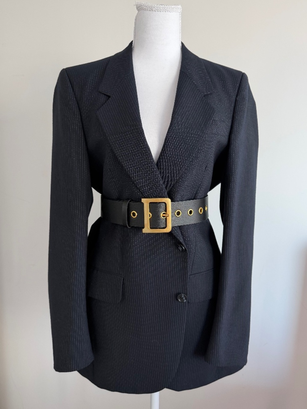 Vintage Tivol Pinstripe Wool Blend Blazer